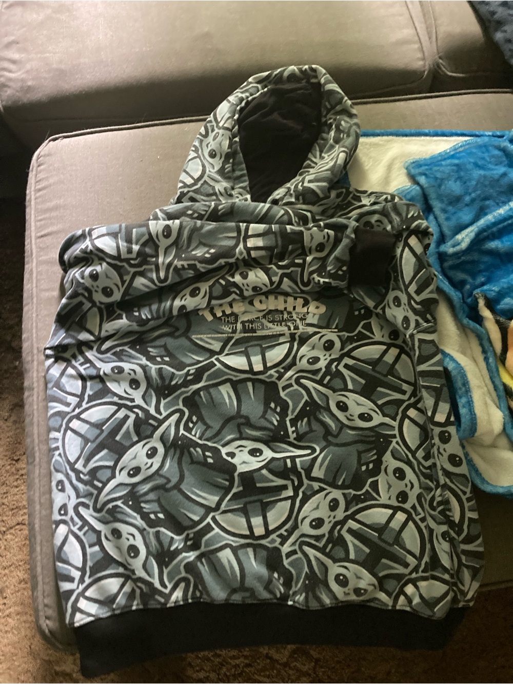 The Child/Grogu Graphic Hoodie - Gray & Black